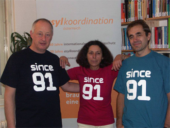 20 Jahre asylkoordination, Athos, Porthos, Aramis, vlnr