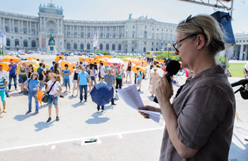 Umbrella March 2013 Marlene Streeruwitz, copyright Martin Juen