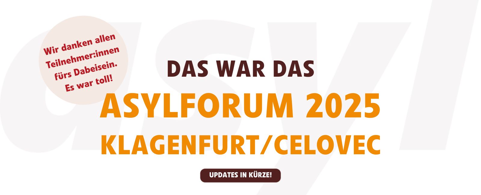 Das war das Asylforum 2025. Wir sagen Danke! Updates zu den Workshops und Präsentationen folgen in Kürze.