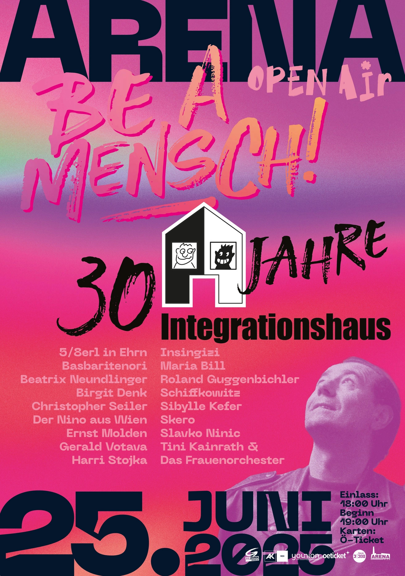 Be a Mensch: 30 Jahre Integrationshaus Open-Air am 25. Juni in der Arena Wien