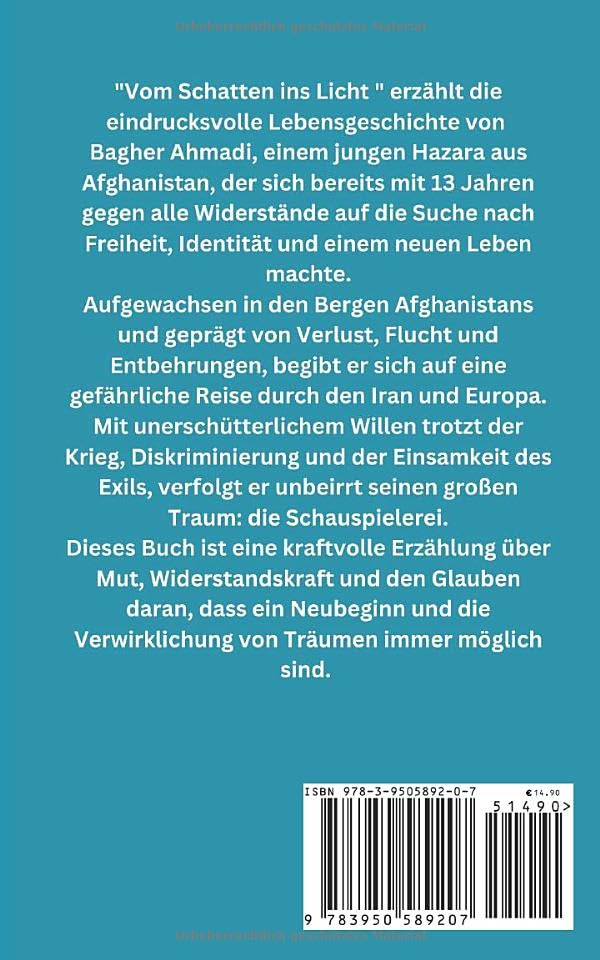 Bagher Ahmadi: Vom Schatten ins Licht, Umschlag Rückseite