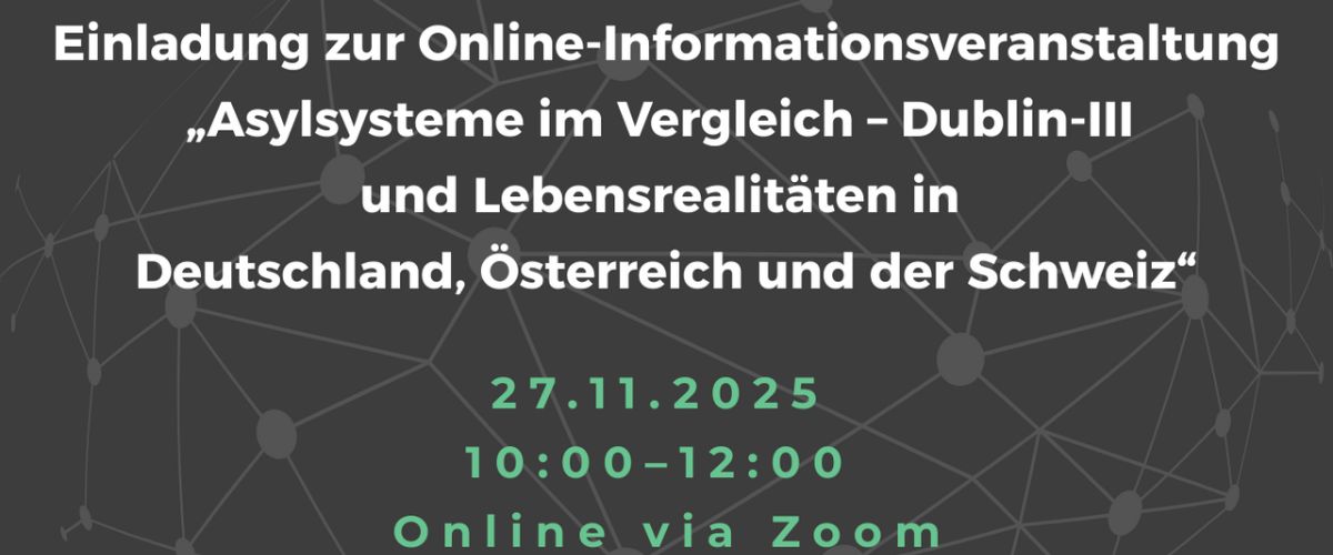 Online-Informationsveranstaltung: Dublin-III in Deutschland, Österreich und Schweiz am 27.11.2025